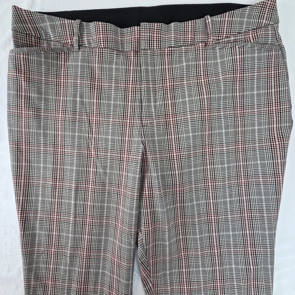 Ava & Viv Womens 24 Plaid Tapered Ankle Dress Pants Multicolor Stretch VN1111626